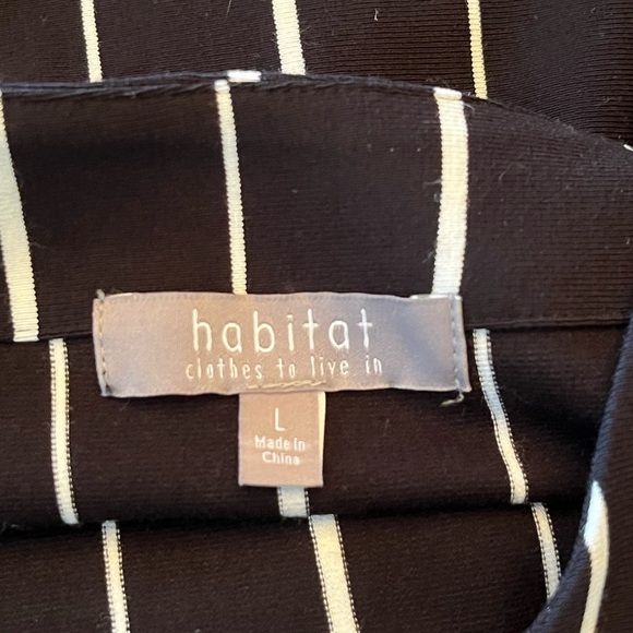 HABITAT Soho Stripe Swing Dress Shift Black White Womens Size Large Asymmetrical - Picture 6 of 9